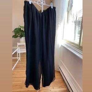 Vintage - 100% Silk Sheer Layered Flowy Pants